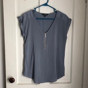 Women’s S Express Dusty Blue Short Sleeve Blouse